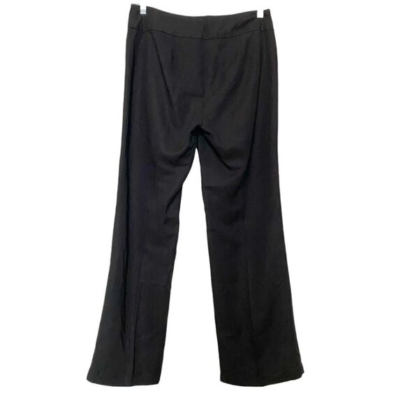 EILEEN FISHER BLACK LINEN BLEND PLEATED STRAIGHT LEG TROUSERS PANTS - Picture 2 of 10